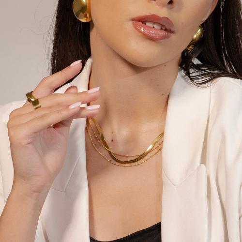 Lara Flat Snake Necklace